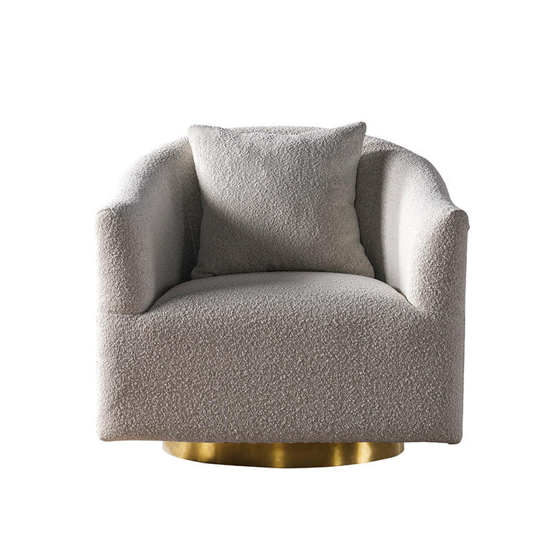 RJC-8212 Accent Furniture Modern Velvet Boucle For Living Room White Fabric Leisure Chairs