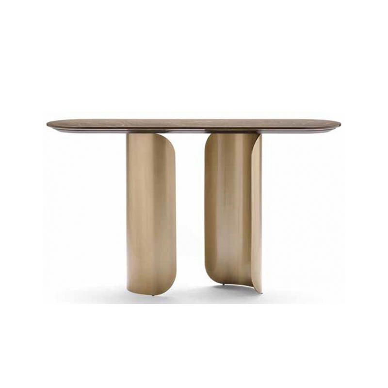 RJT-0930 Contemporary marble top and brass metal base Console Table