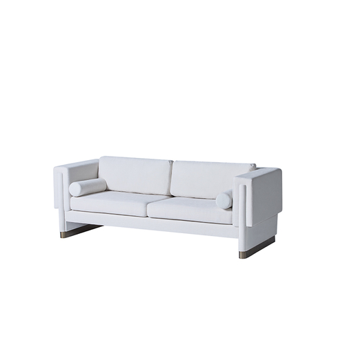 RJS-9701 Contemporary 3 Seater Fabric White Velvet Sofa