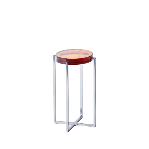 RJT-9718 Modern Home Stainless Steel  Brown Glass Side table