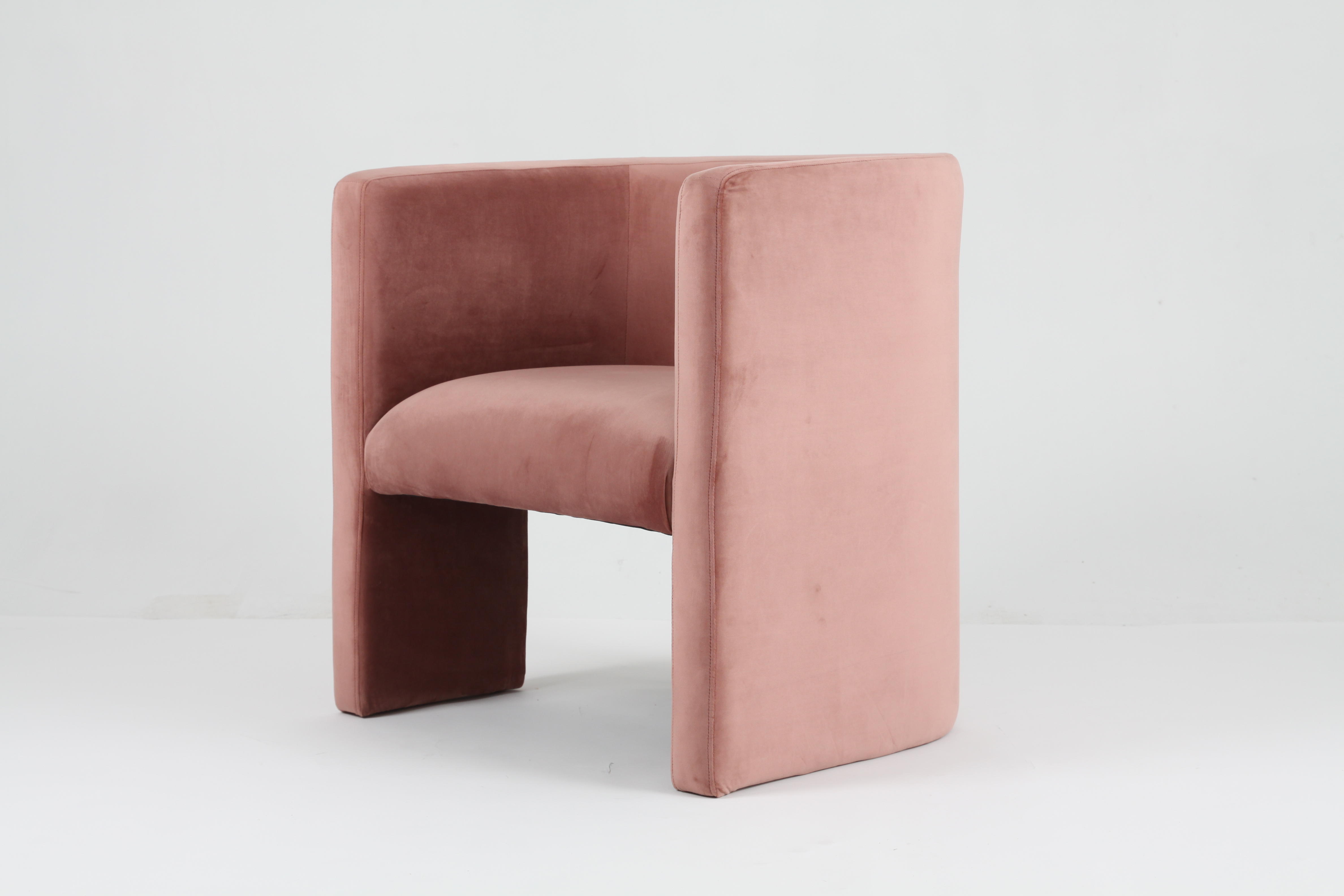 RJC-1096 Modern deisgn High quality Velvet Upholstered Pink Armchair 