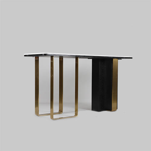 RJT-2126 Contemporary modern marble top and brass metal base Console Table