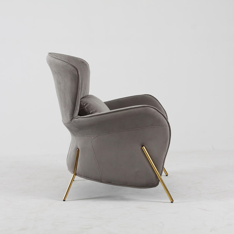 RJC-1205 Living Room Modern stainless steel leg Lounge chair Leisure arm chair