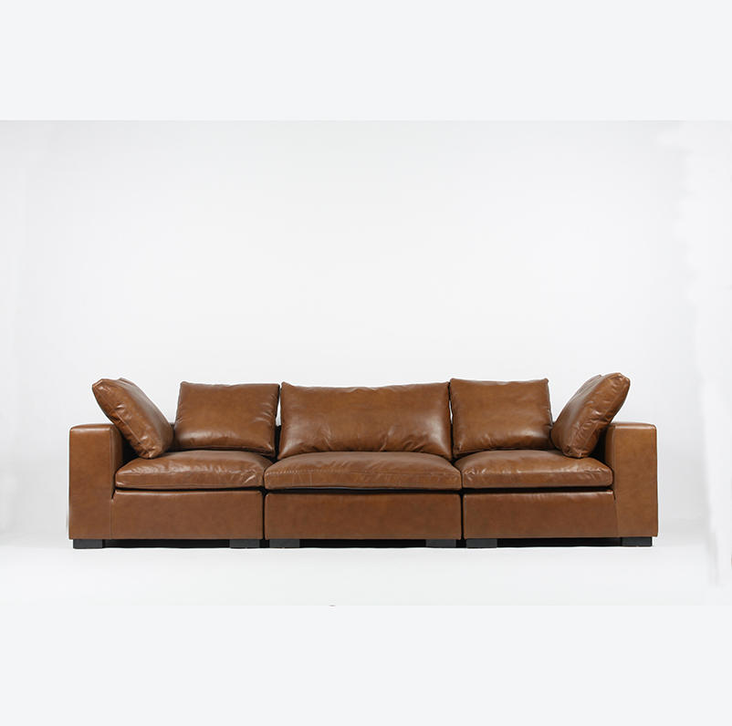RSF-1216 Leather Living Room Sectional Sofa Corner Sleeper Sofa Bed Modern Leather Sofa