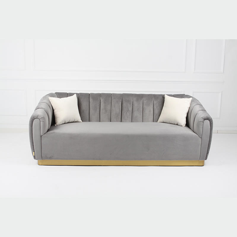 RSF-1211 American Style Modern Home Living Room Sofa High Quality Leisure Velvet Long Sofa