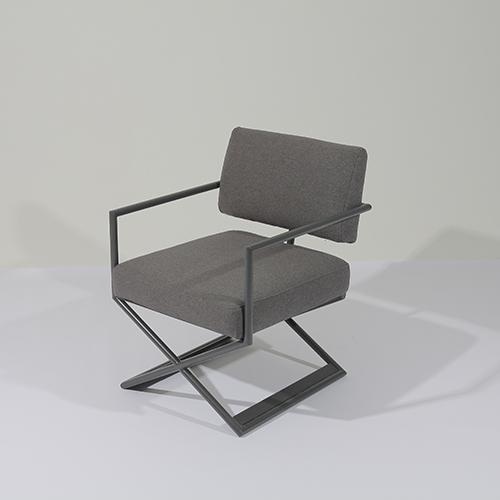 RJC-1282 Modern Line Design Anti Black Stainless Steel Base Dining Chair Boucle Upholstered