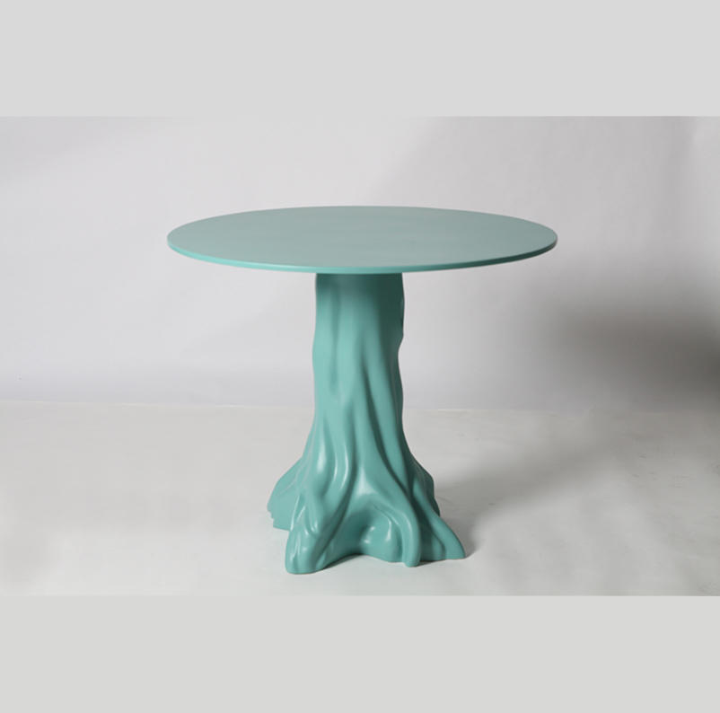 RDT-1234 Unique Design Green Tree Shape Base Round top Dining table with Resin material