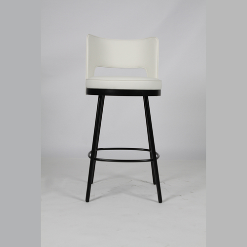 RJC-1235 White Cushion Metal Foot Stool For Living Room Barstool Modern Luxury Chair For Bar