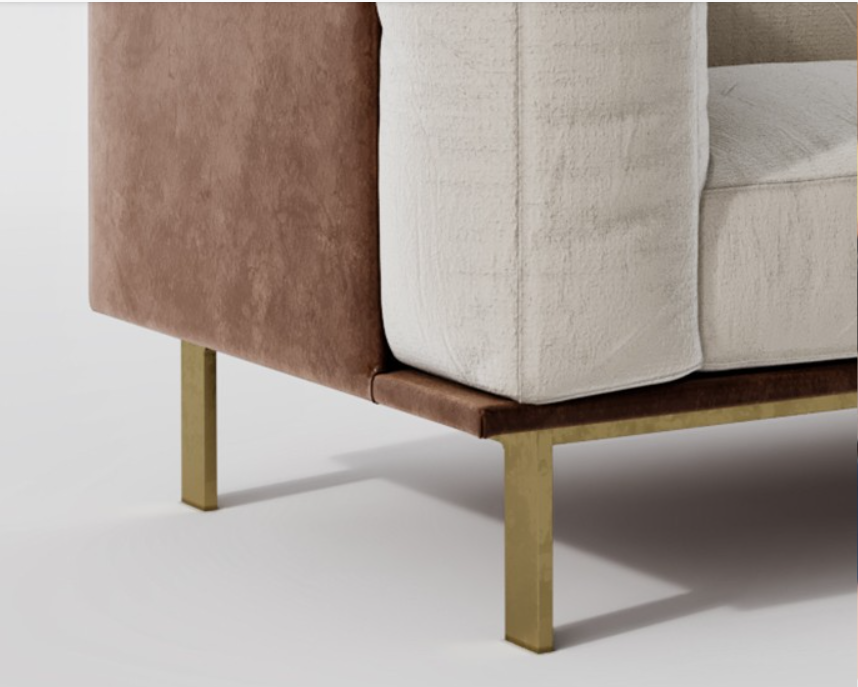 RJS-00800 modern style minimalist thick armrest fabric sofa