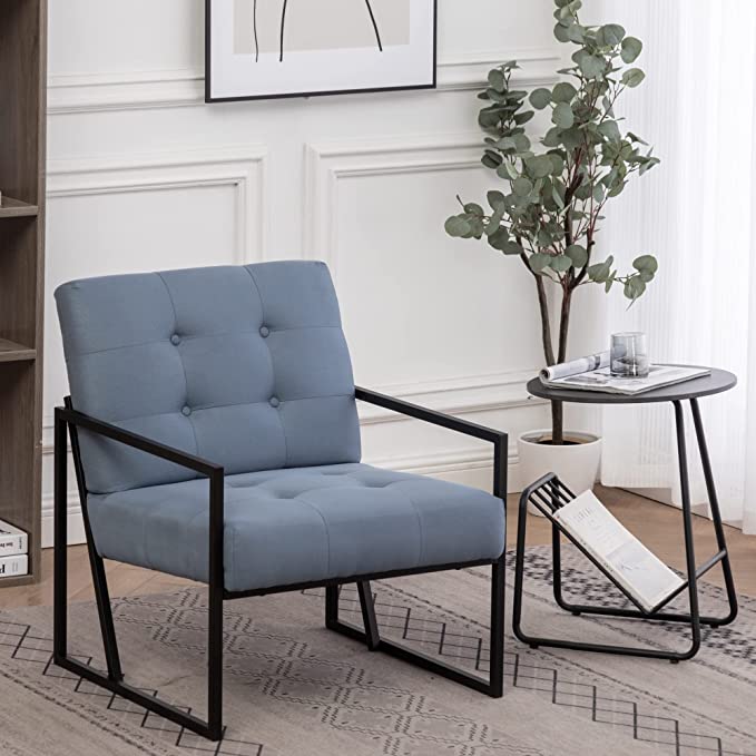 Modern Armchair Accent Chair with Metal Legs For Living Room Hotel Furniture